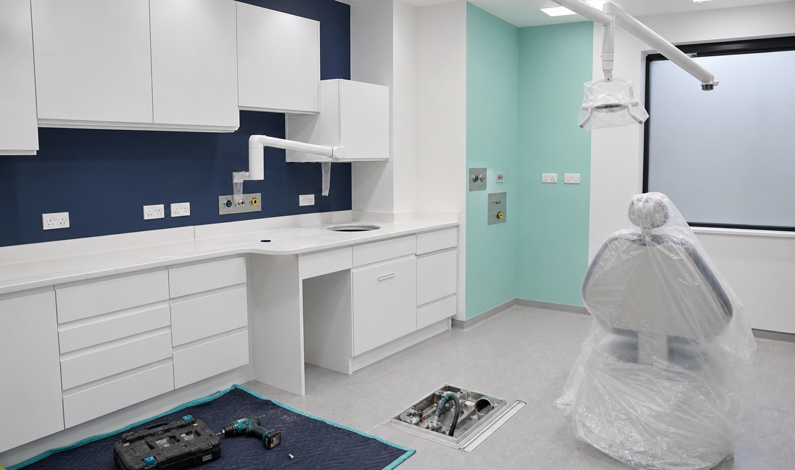 Representative visual of a dental surgery prepared for layout and services coordination.